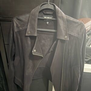 William Rast Dark Brown Suede Moto Jacket